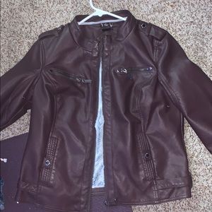 Purple leather jacket